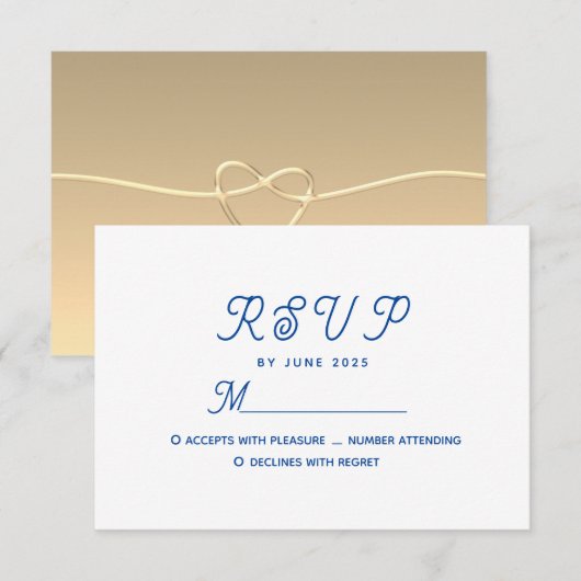 Cartons Réponse Mariage Minimaliste Moderne Bleu (Devant / Derrière)