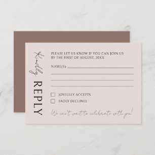 Cartons Réponse Mariage minimaliste moderne Boho