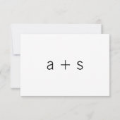 Cartons Réponse Mariage minimaliste moderne noir et blanc (Dos)