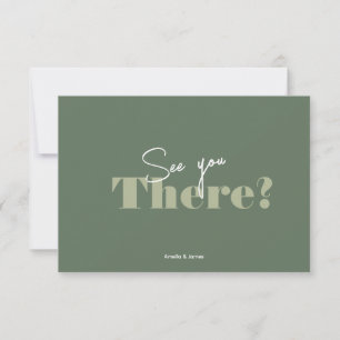 Cartons Réponse Mariage minimaliste moderne, vert sauge