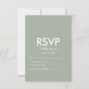 Cartons Réponse Mariage Minimaliste Moderne Vert Sauge Intempore
