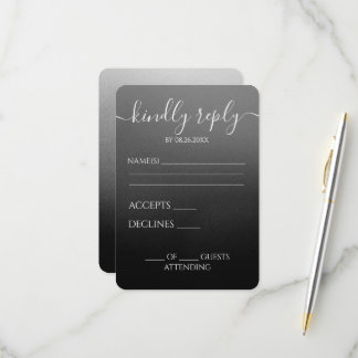 Cartons Réponse Mariage Minimaliste Ombré Fondu Personnalisé
