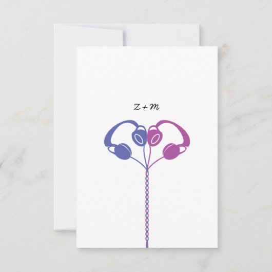 Cartons Réponse Mariage Mixtape Indie Rétro (violet/bleu) (Dos)