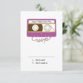 Cartons Réponse Mariage Mixtape Indie Rétro (violet/chaux) (Debout devant)