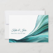 Cartons Réponse Mariage Moderne Abstrait- Emerald Green- (Devant)