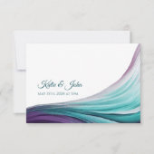 Cartons Réponse Mariage moderne Abstrait-violet et Turquoise- (Devant)