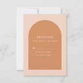 Cartons Réponse Mariage moderne Arch Blush Rose et Terracotta (Devant)