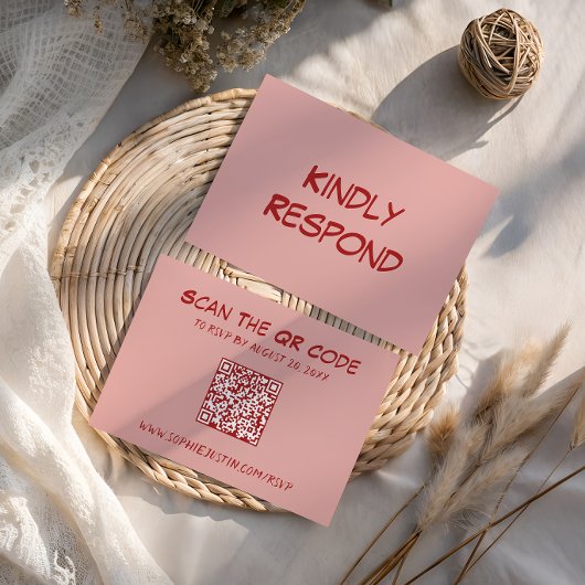 Cartons Réponse Mariage moderne avec code QR