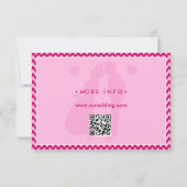 Cartons Réponse Mariage moderne avec code QR et rayure chevron ros (Dos)