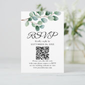 Cartons Réponse Mariage moderne avec verdure d'eucalyptus (Debout devant)