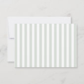 Cartons Réponse Mariage Moderne Côté Sage Vert Rayures (Dos)