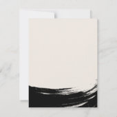 Cartons Réponse Mariage moderne de peinture à crème noire (Dos)