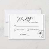 Cartons Réponse Mariage moderne élégant noir et blanc (Devant)