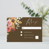 Cartons Réponse Mariage Moderne Floral Bohème d'Été (Debout devant)