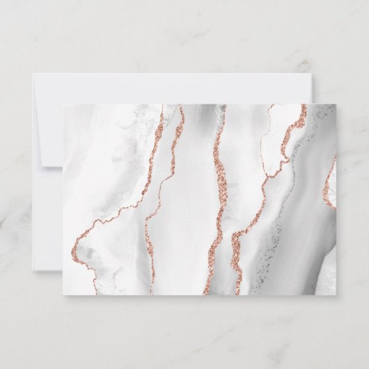 Cartons Réponse Mariage moderne gris blanc rose or âge (Dos)