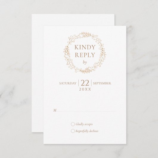 Cartons Réponse Mariage moderne Laurel Garland (Devant / Derrière)