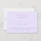 Cartons Réponse Mariage moderne Lilac élégant (Devant)