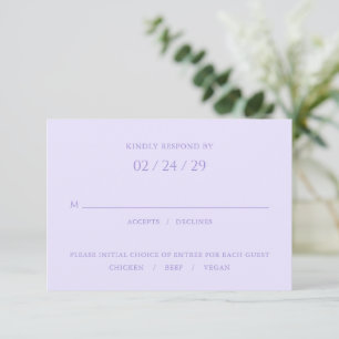 Cartons Réponse Mariage moderne Lilac élégant