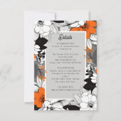 Cartons Réponse mariage moderne lineart floral détails (Devant)