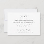 Cartons Réponse Mariage moderne noir et blanc élégant (Devant)