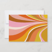 Cartons Réponse Mariage Moderne Rétro Typographie Rose et Orange (Dos)