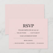 Cartons Réponse Mariage Moderne Rose Blush (Devant / Derrière)