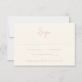 Cartons Réponse Mariage moderne rose simple (Devant)