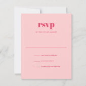 Cartons Réponse Mariage moderne rose tendance (Devant)