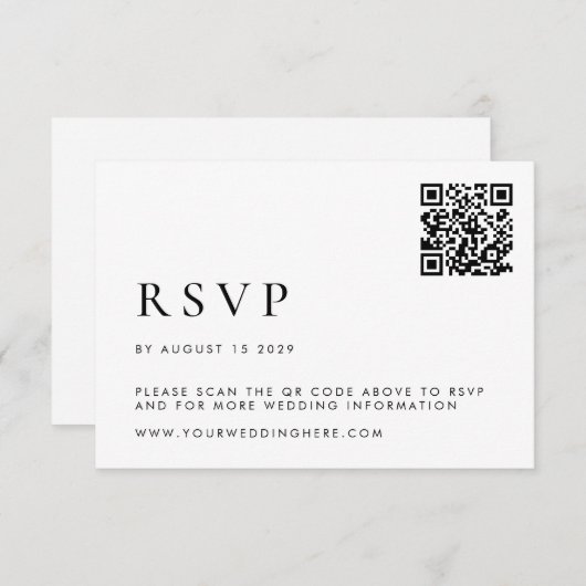 Cartons Réponse Mariage moderne simple (Devant / Derrière)