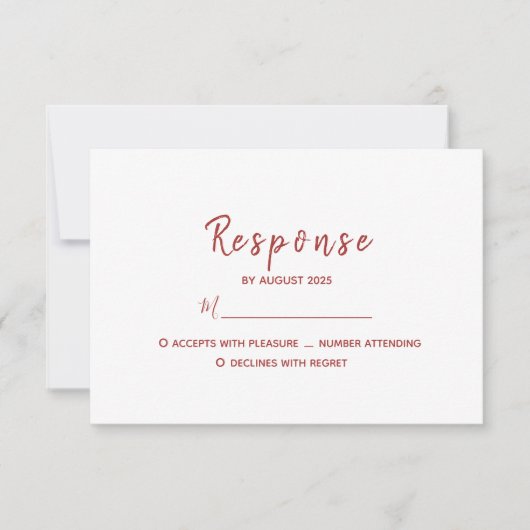 Cartons Réponse Mariage moderne simple (Devant)
