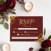 Cartons Réponse Mariage Moderne Tendance Paillettes Or Bourgogne É