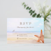 Cartons Réponse Mariage moderne Tropical Beach Starfish (Debout devant)