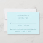 Cartons Réponse Mariage moderne Turquoise élégant (Devant)