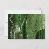 Cartons Réponse Mariage Moderne Vert Chasseur Agate Or (Dos)
