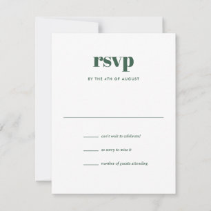 Cartons Réponse Mariage Moderne Vert Tendance Mix Match