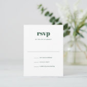 Cartons Réponse Mariage moderne vert tendance Mix Match (Debout devant)