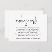 Cartons Réponse Mariage moderne Wishing Well Card Noir et blanc (Devant / Derrière)