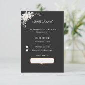 Cartons Réponse Mariage monochrome de luxe (Debout devant)