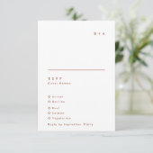Cartons Réponse Mariage Monogramme blanc en terre cuite simple et (Debout devant)