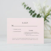 Cartons Réponse Mariage Monogramme Champagne Rose (Debout devant)