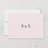 Cartons Réponse Mariage Monogramme Champagne Rose (Dos)