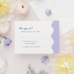 Cartons Réponse Mariage Monogramme de la saint de la lavande bleu