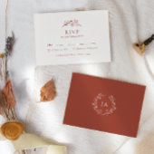 Cartons Réponse Mariage Monogramme en terre cuite