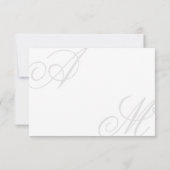 Cartons Réponse Mariage Monogramme minimal élégant (Dos)