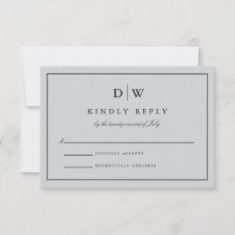Cartons Réponse Mariage Monogramme Minimaliste