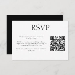 Cartons Réponse Mariage Monogramme personnalisé QR Code Mariage si