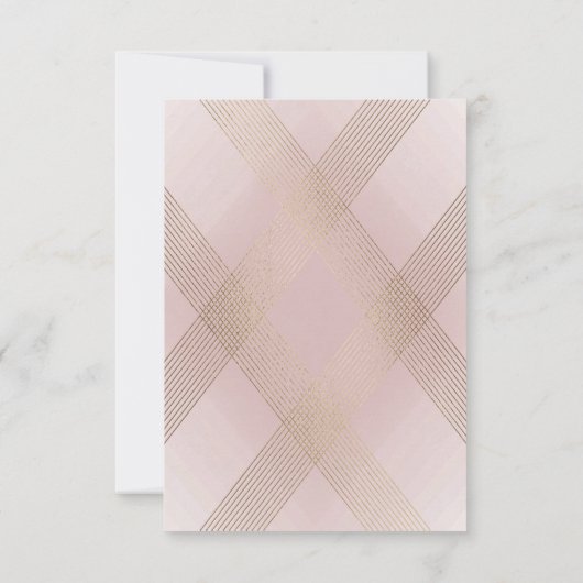 Cartons Réponse Mariage Monogramme rose Rose doré classique (Dos)