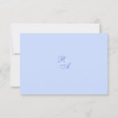 Cartons Réponse Mariage Monogramme Ruban Rose Bleue  (Dos)