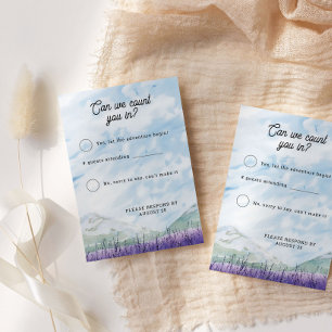 Cartons Réponse Mariage Montagne Lavande Aquarelle Moderne