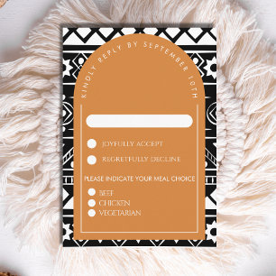 Cartons Réponse Mariage Motif Boho moderne Arch Burnt Orange